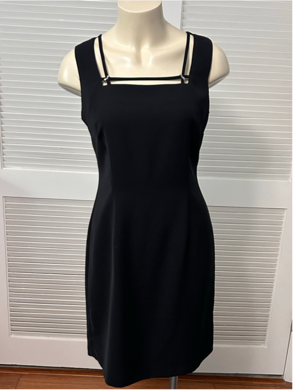 Vintage CDC Caren Desiree Co Black Cocktail Dress Size 6 90s Sheath